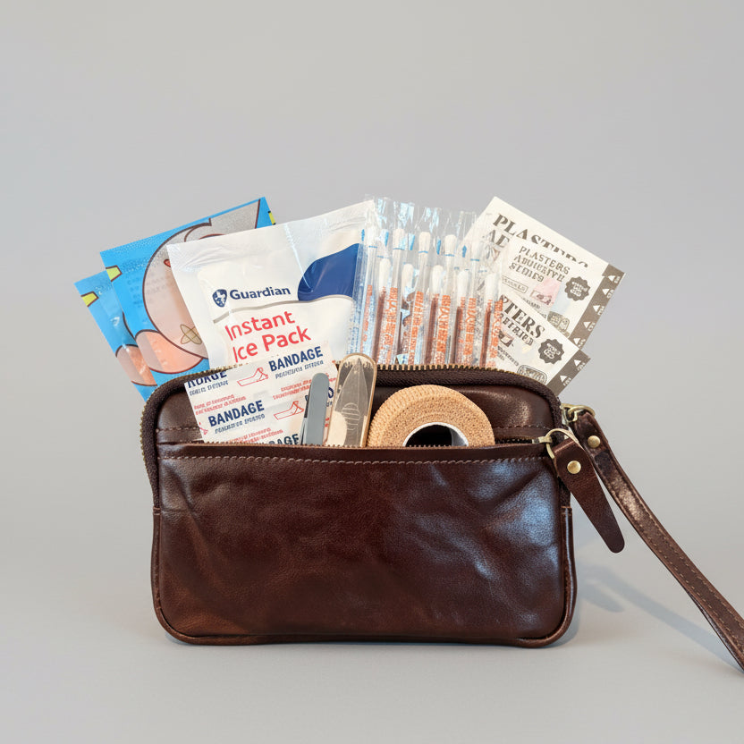 Mini Fashionable Handbag-Sized First Aid Kit - The "Espresso"