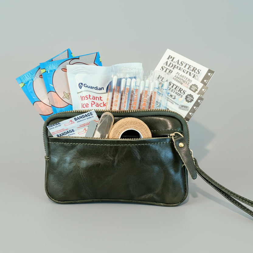 Mini Fashionable Handbag-Sized First Aid Kit - The "Emerald"